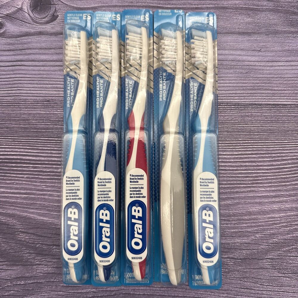 5 Oral-B Pro-Health ES Gentle Clean Soft Adult Manual Toothbrushes